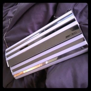 Jimmy Choo “Sweetie Ama” Clutch / White (Mirror)